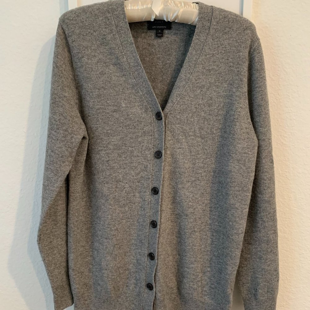 J.Crew Gray Cashmere Cardigan, M